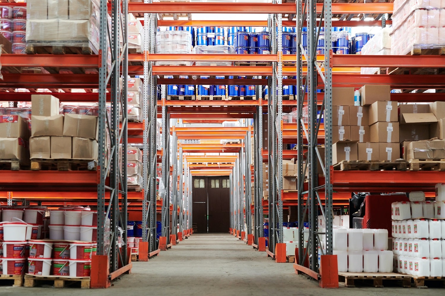 An Amazon prep centre full of pallets and stock ready to send to Amazon.