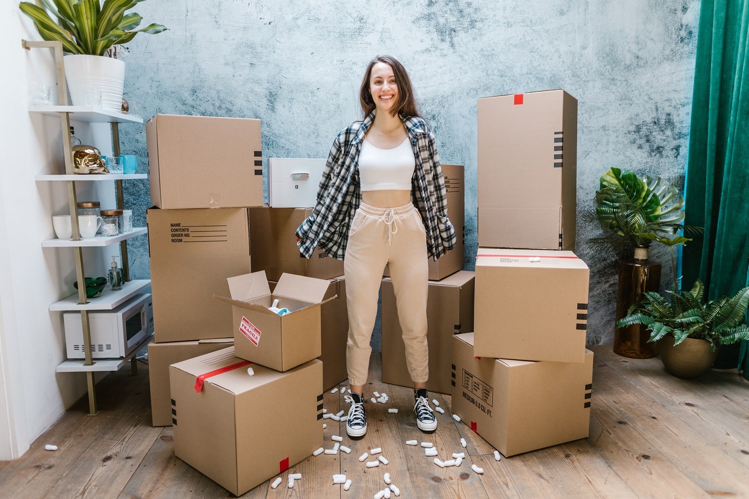 An Amazon seller prepping inventory at home, rather than use an Amazon prep centre.